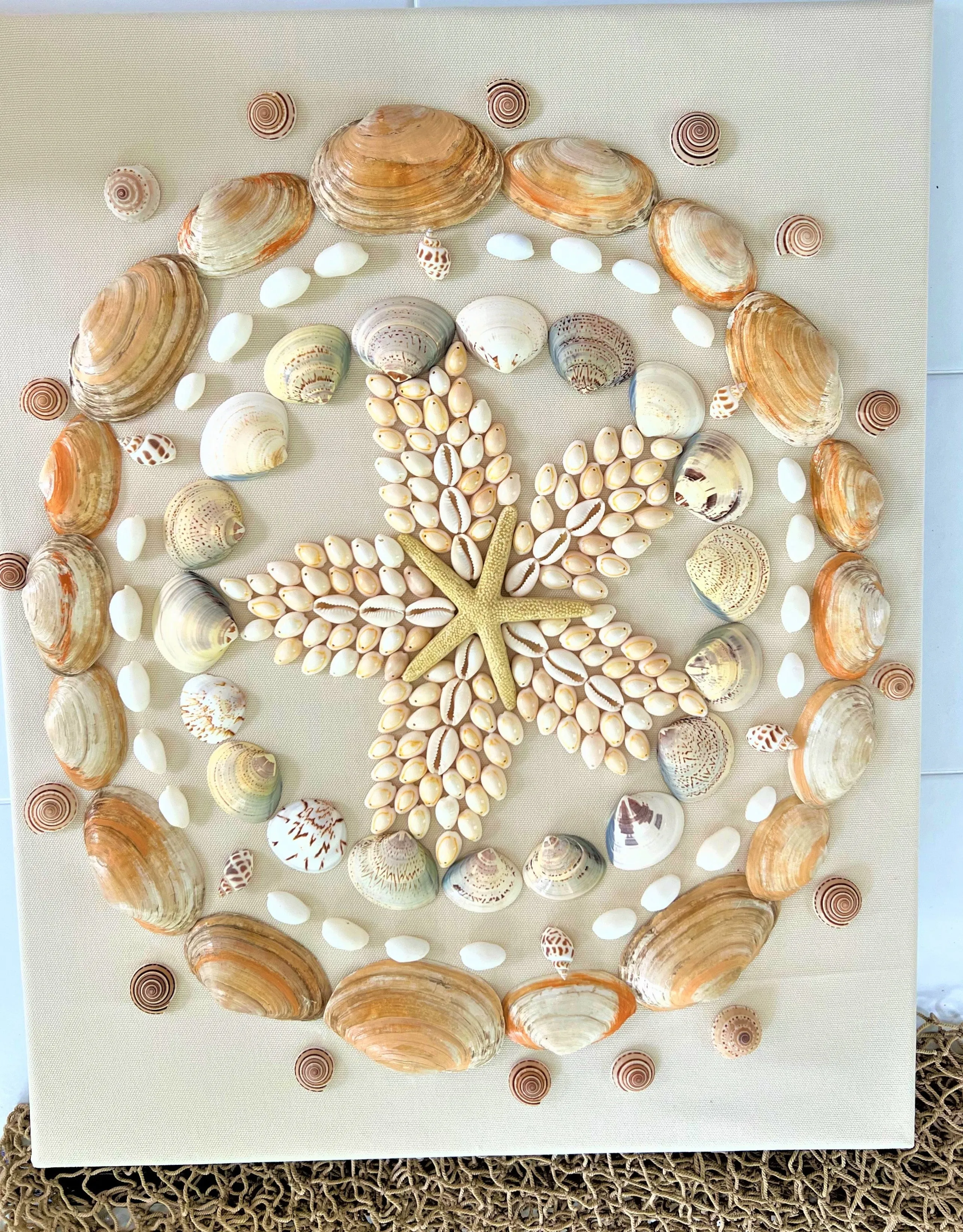 Coastal Wall Art Décor/ Sea Shell Art 16X20 Linen Canvas