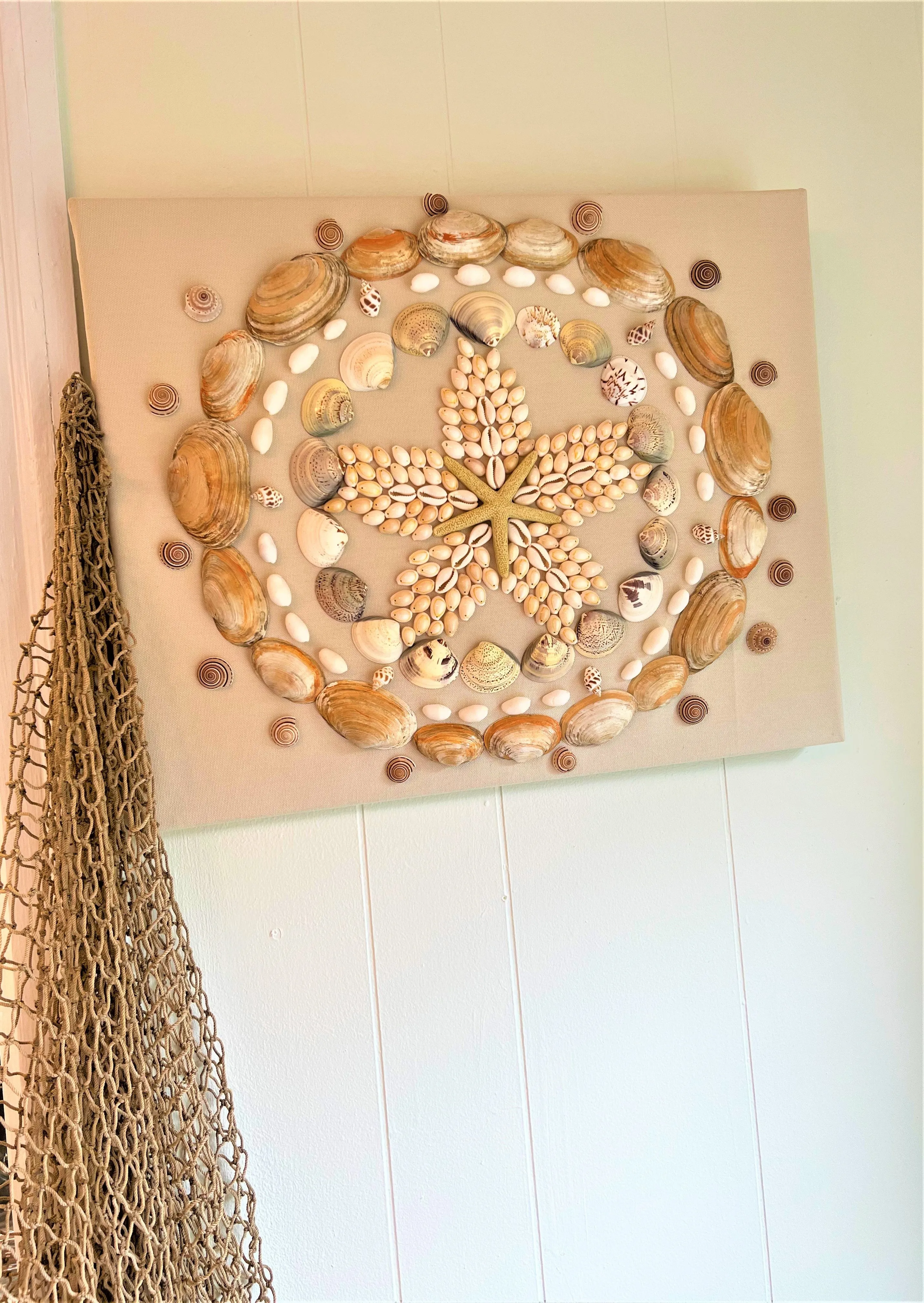 Coastal Wall Art Décor/ Sea Shell Art 16X20 Linen Canvas