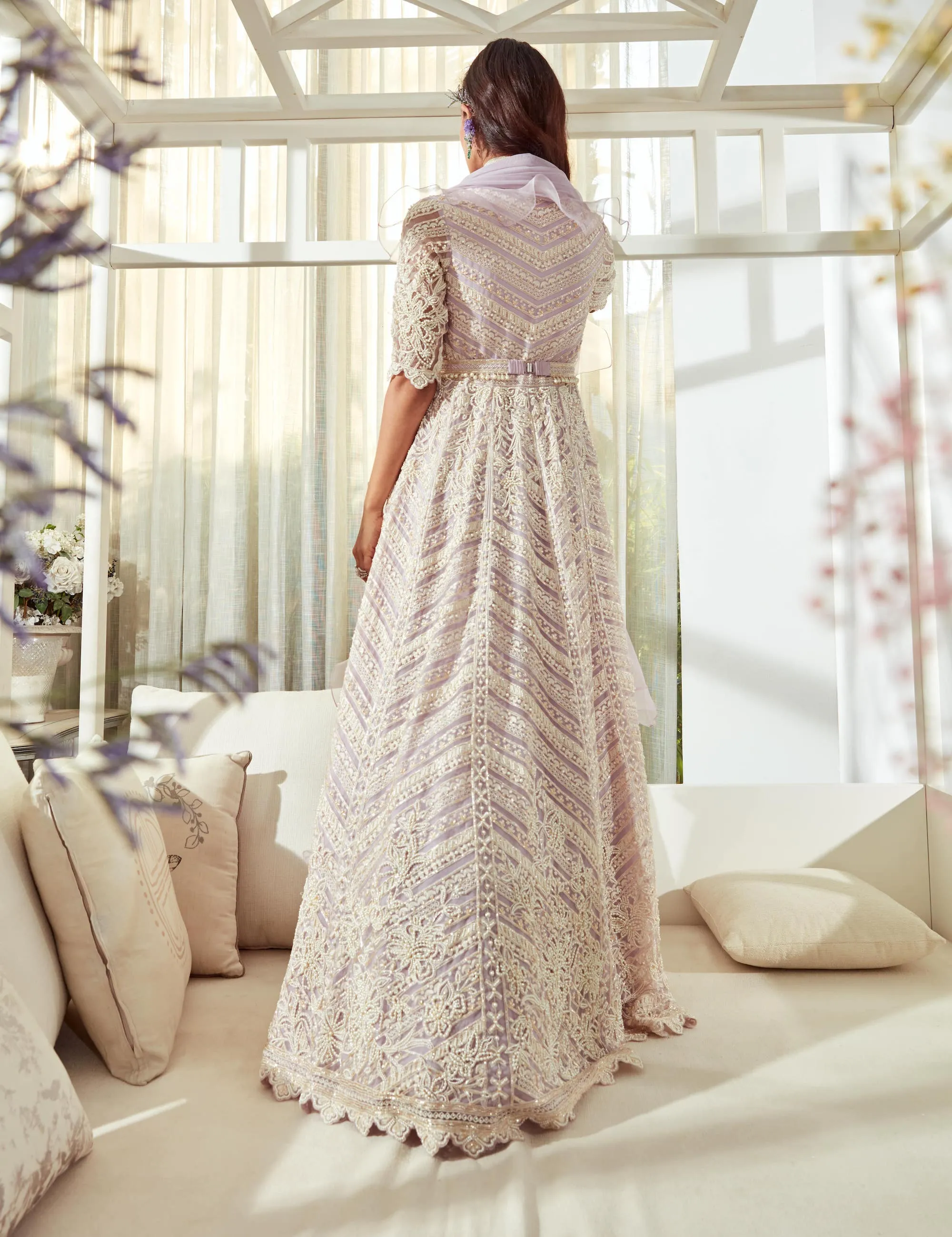 Coho Lilac Anarkali Set