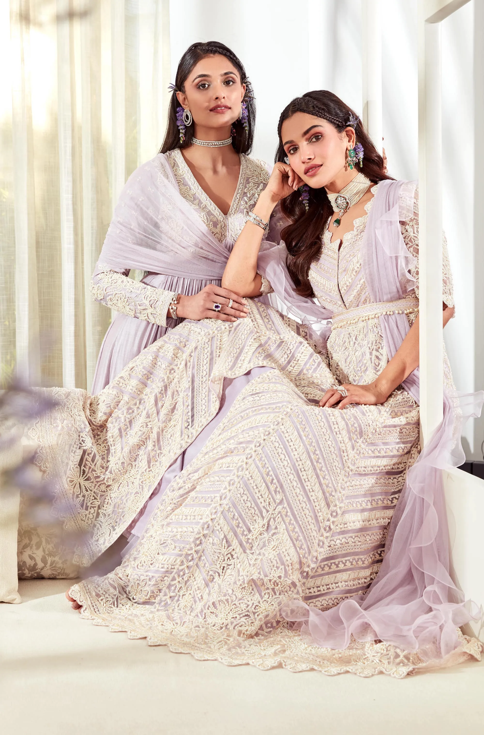 Coho Lilac Anarkali Set