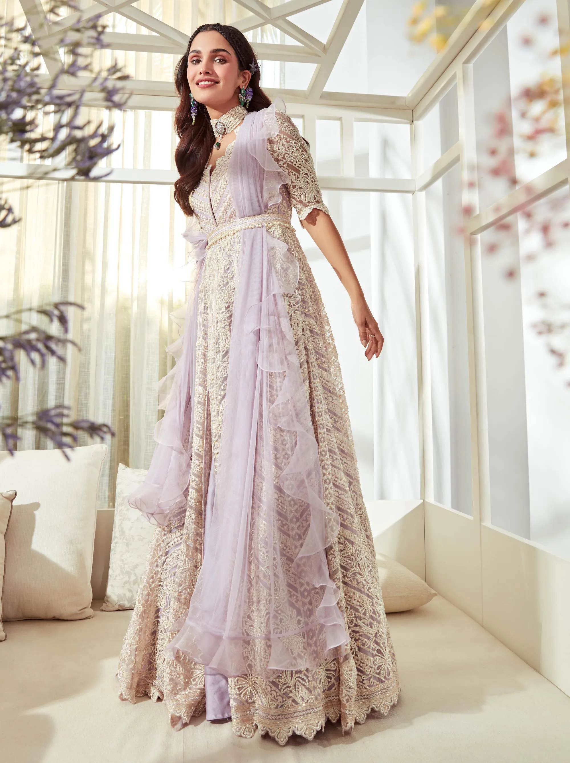 Coho Lilac Anarkali Set