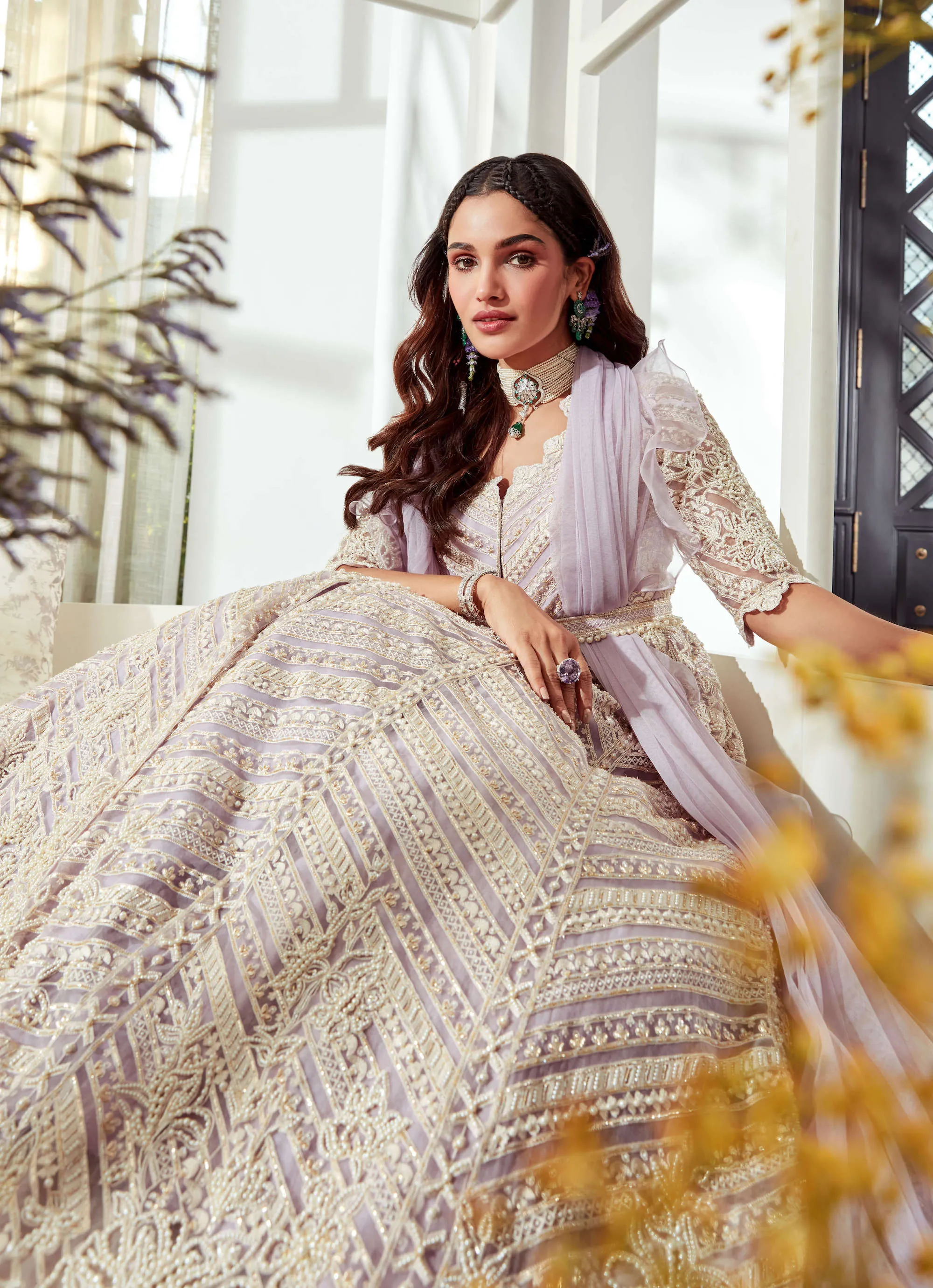 Coho Lilac Anarkali Set