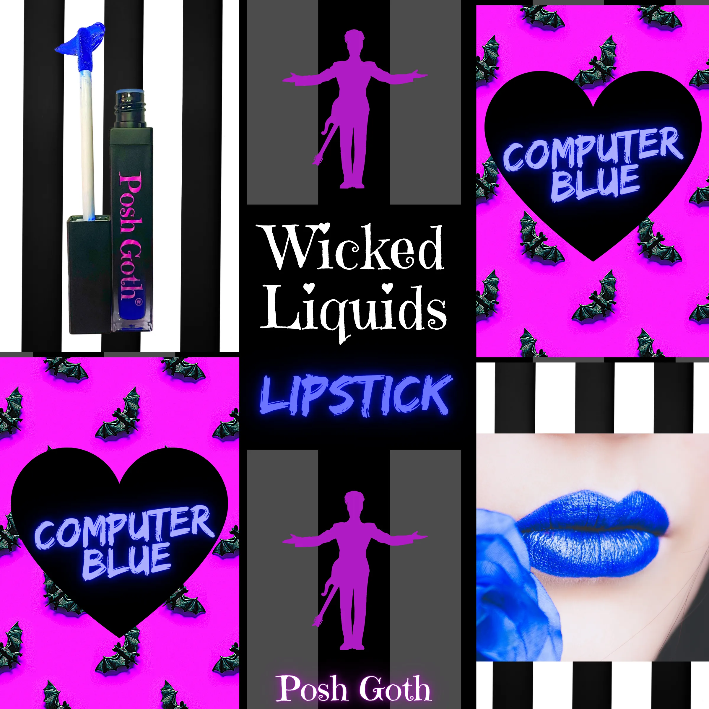 COMPUTER BLUE Wicked Liquids™ Vegan Lipstick Cream