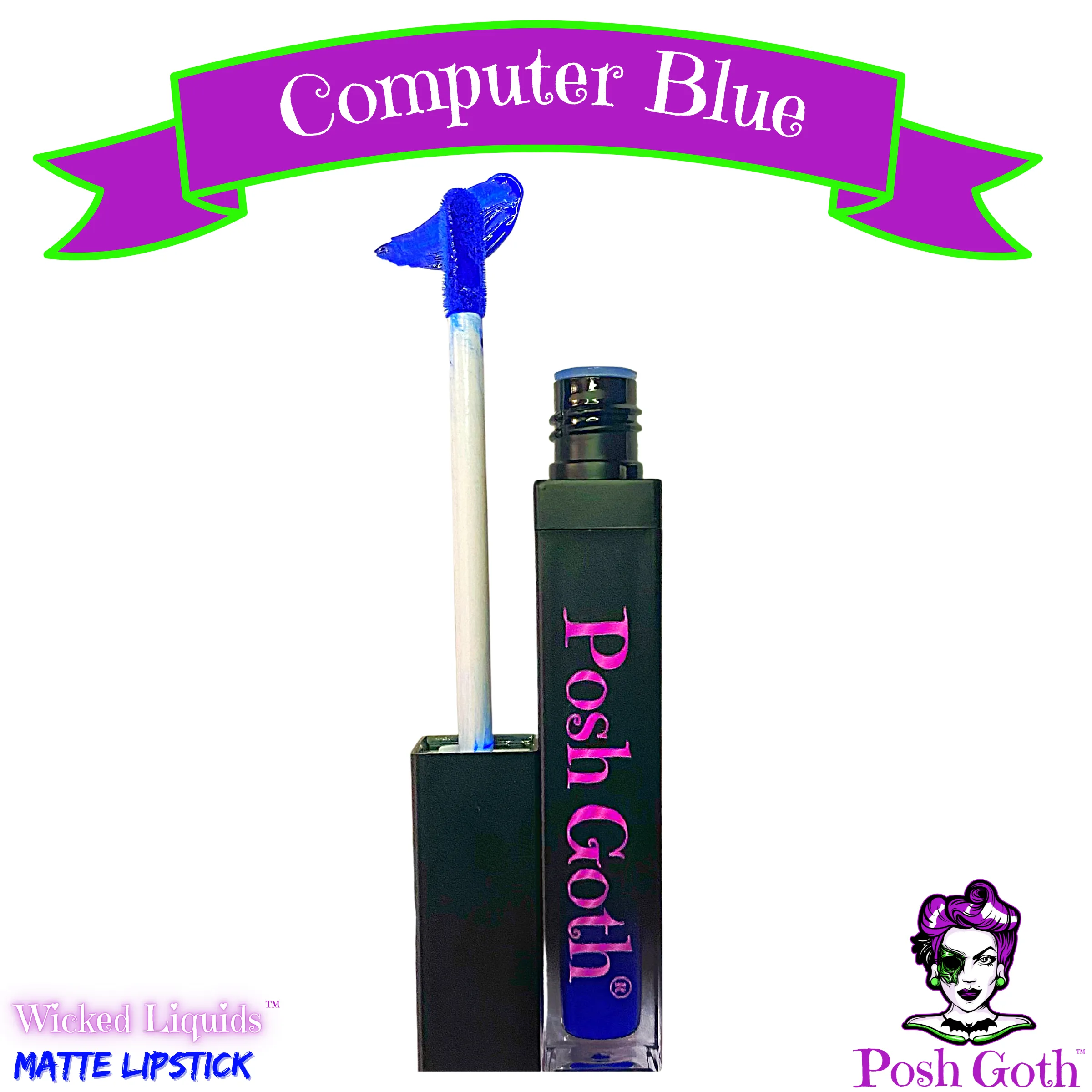COMPUTER BLUE Wicked Liquids™ Vegan Lipstick Cream