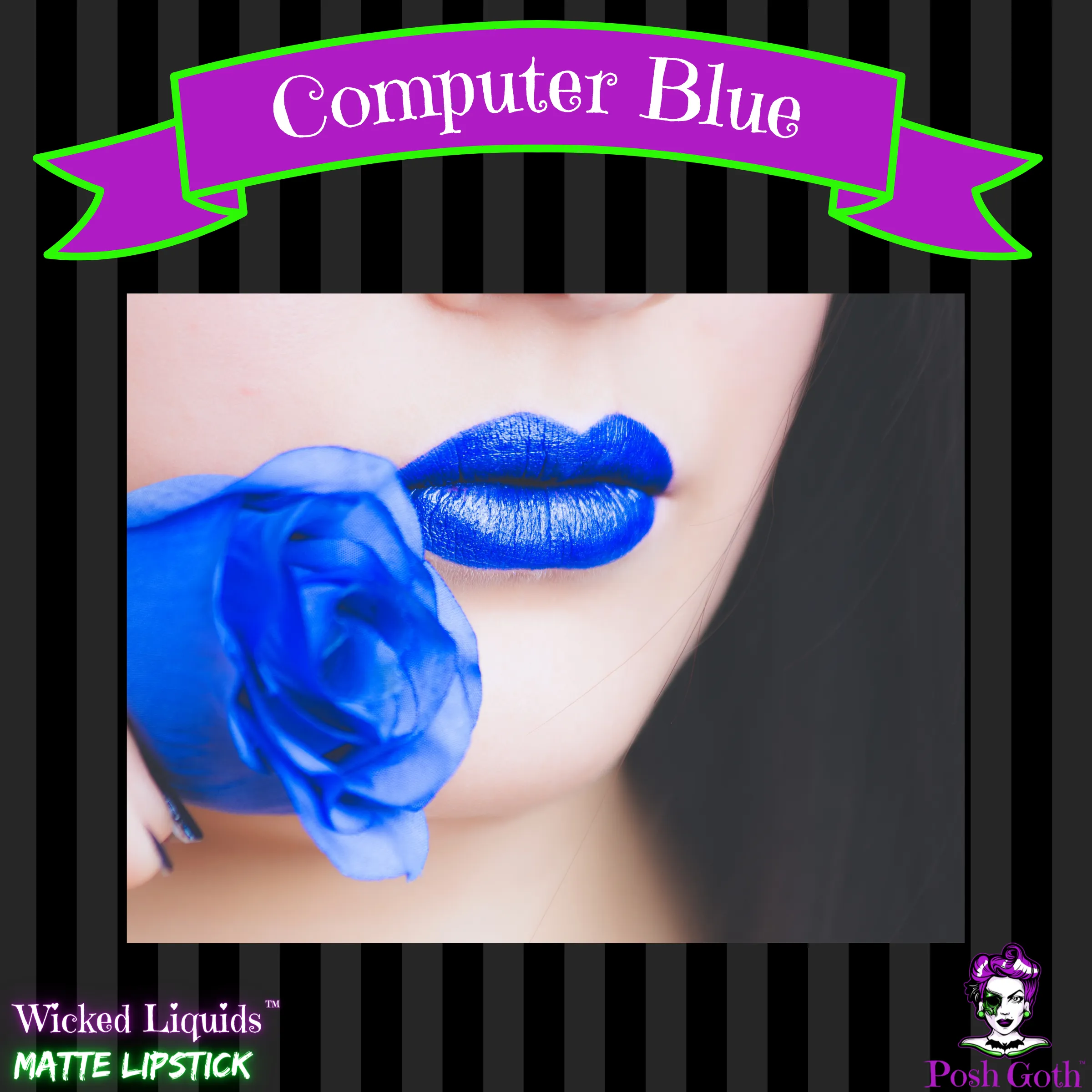 COMPUTER BLUE Wicked Liquids™ Vegan Lipstick Cream