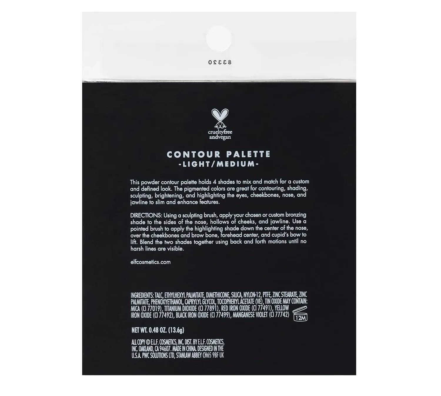 Contour Palette, 4 Shades, Customizable, Easy to Apply, Sculpts, Shades, Brightens, Light/Medium, Infused with Vitamin E, All-Day Wear, 0.56 Oz