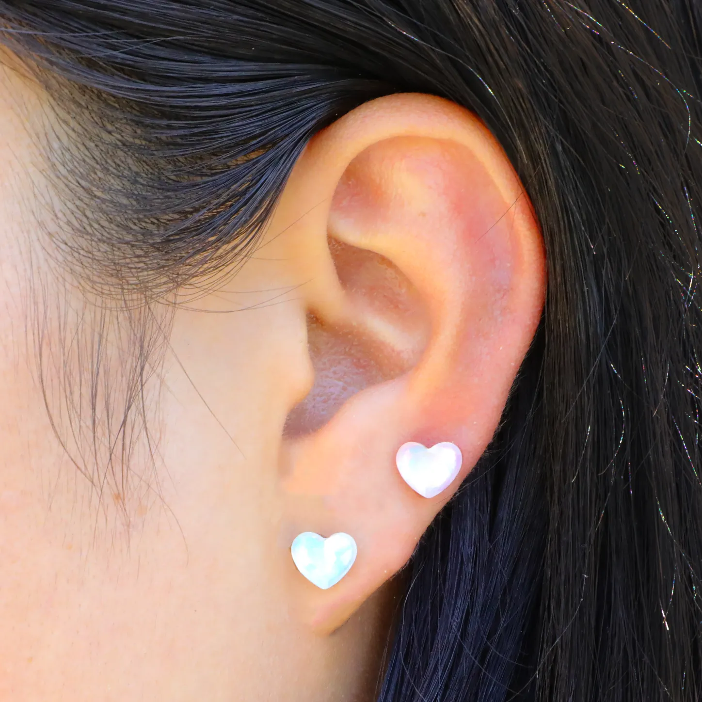 Cotton Candy Heart Earrings