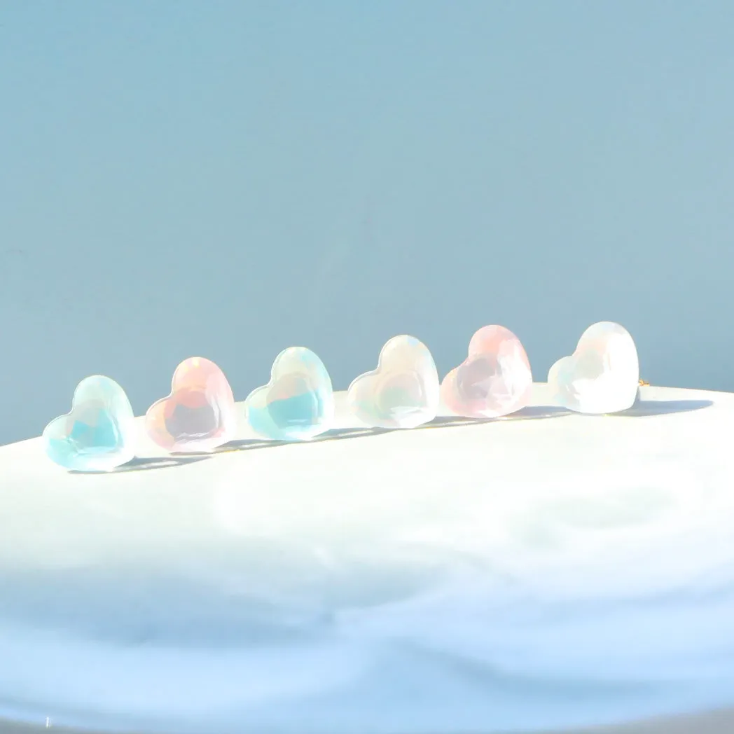 Cotton Candy Heart Earrings