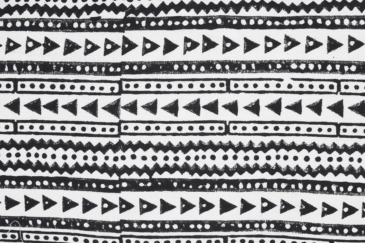 Cotton Lumbar Pillow | Shela Black   White