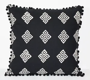 Cotton Throw Pillow | Frida Black