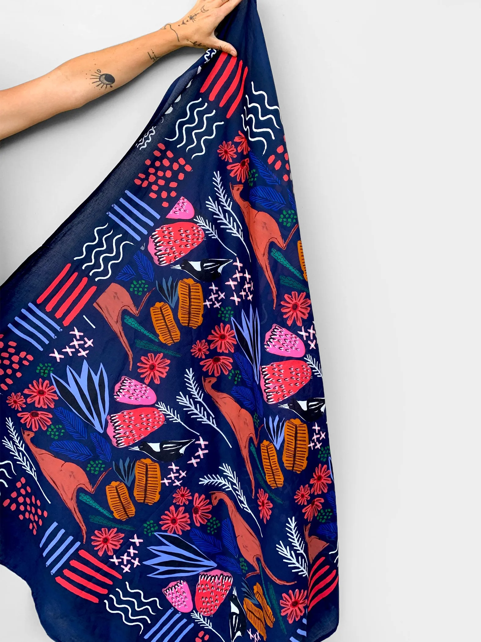 Cowley Fields 95% cotton 5% Silk Scarf/Sarong
