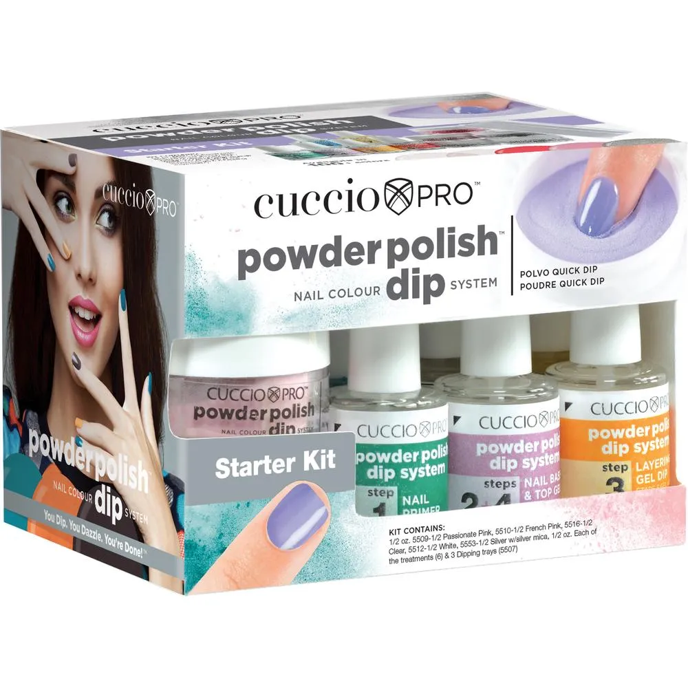 Cuccio Pro - Powder Polish Dip System Starter Kit - Kit Contains Everything Needed to Perform a Powder Polish Service