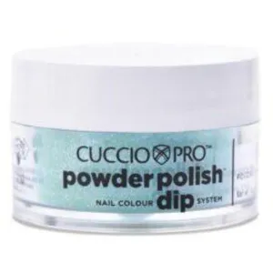 Cuccio Pro - Powder Polish Nail Colour Dip System -Jade with Silver Glitter / 0.5 oz.
