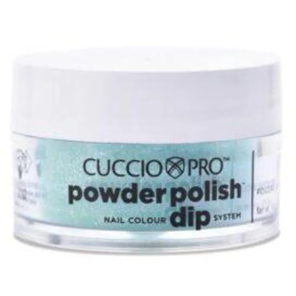 Cuccio Pro - Powder Polish Nail Colour Dip System -Jade with Silver Glitter / 0.5 oz.