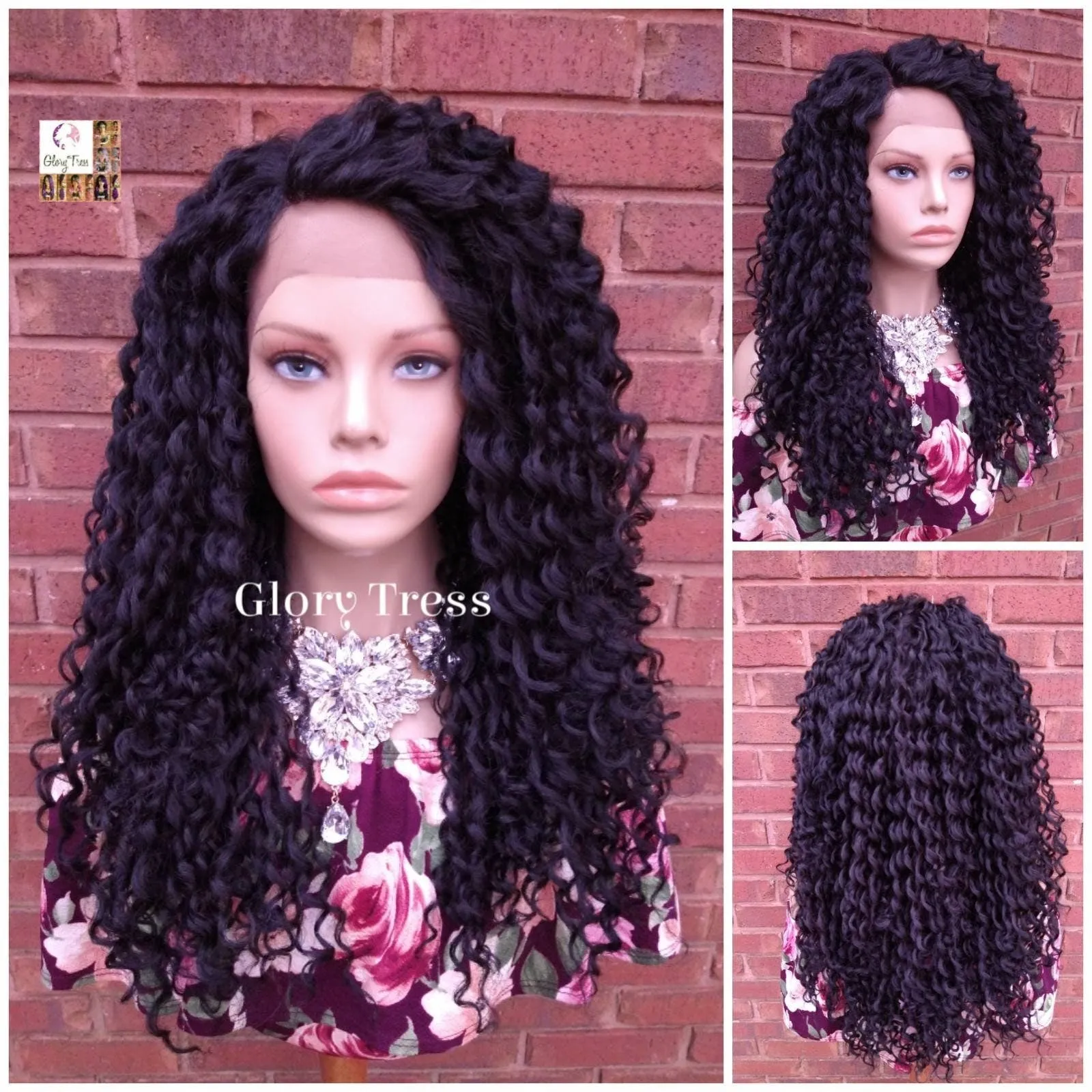 Curly Lace Front Wig, Black Curly Wig, Big Curly Wig, African American Wig, Glory Tress, New Arrival // MARVELOUS
