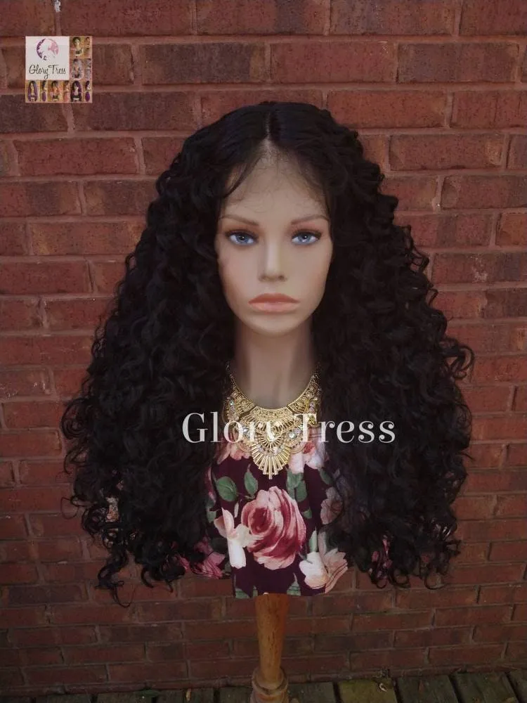 Curly Lace Front Wig, Black Curly Wig, Big Curly Wig, African American Wig, Glory Tress, READY To SHIP // MARVEL