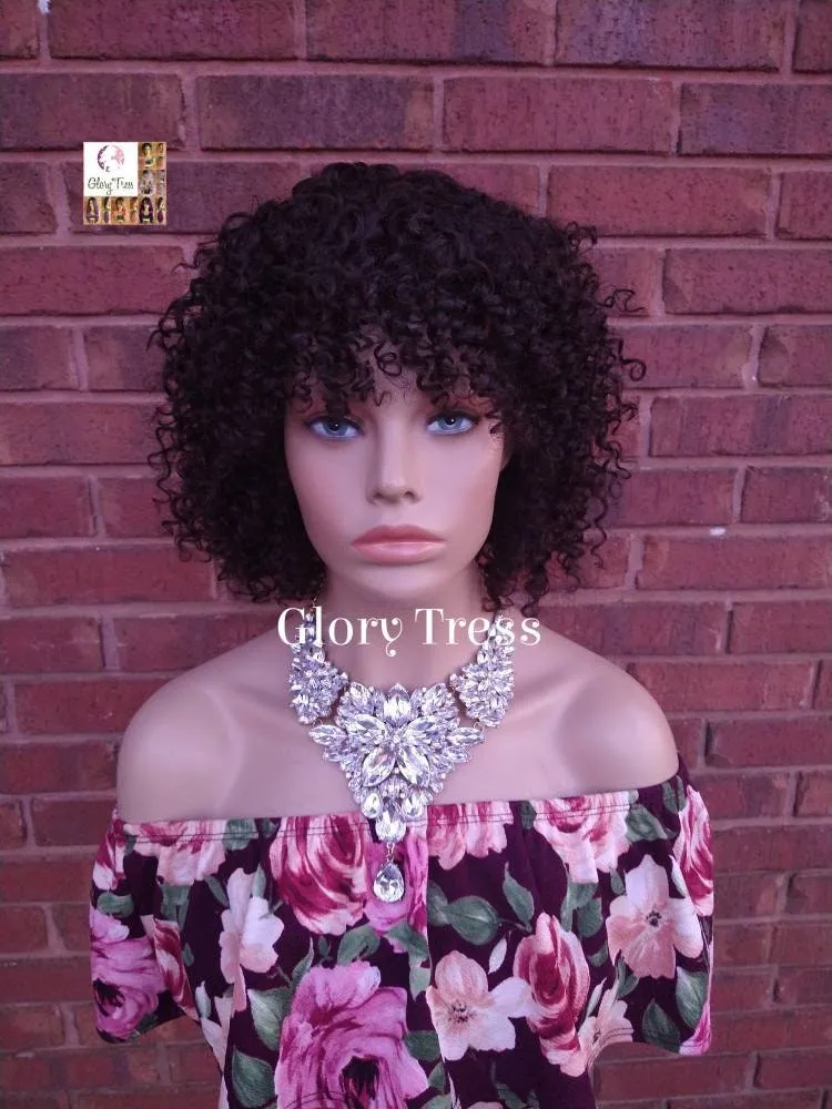 Custom // Kinky Curly Full Cap Wig, 100% Remy Human Hair, Dark Brown Afro Wig, African American Wig // EDEN3