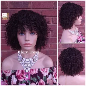 Custom // Kinky Curly Full Cap Wig, 100% Remy Human Hair, Dark Brown Afro Wig, African American Wig // EDEN3