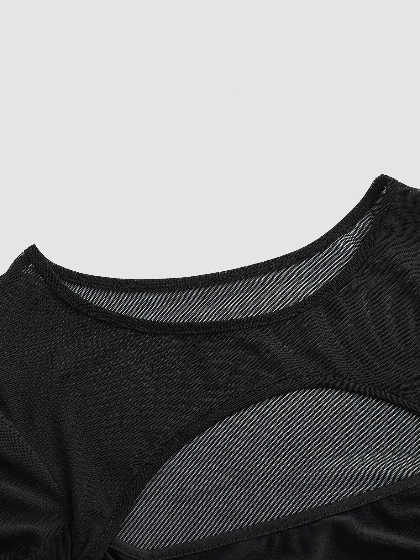 Cut Out Ruched Contrast Mesh Bodycon Dress