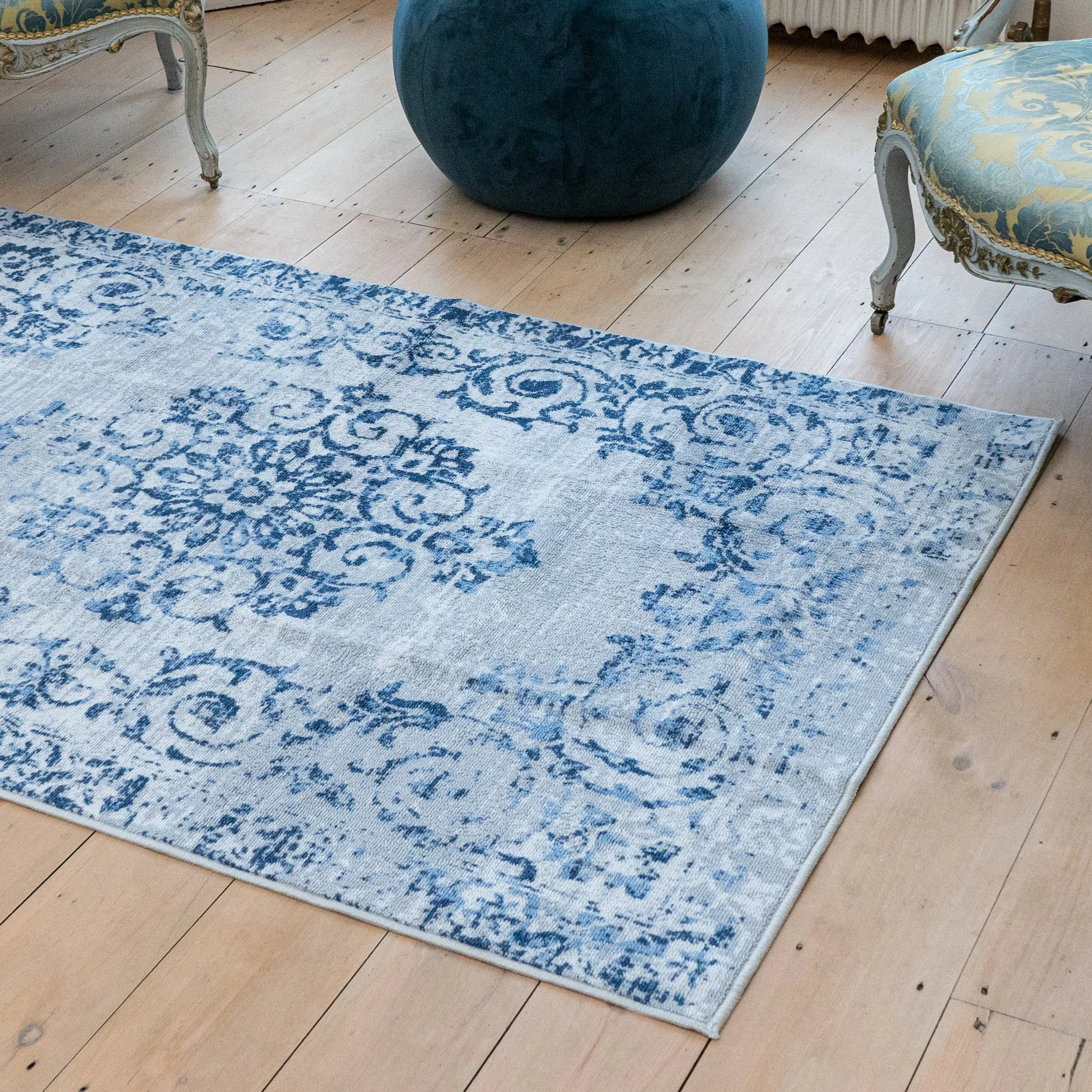 D&D Faraday Washable Rug - Blue
