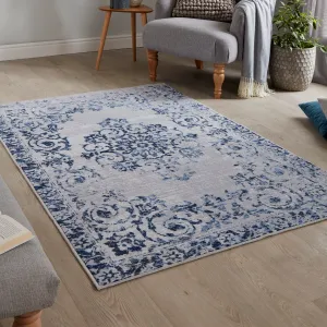 D&D Faraday Washable Rug - Blue