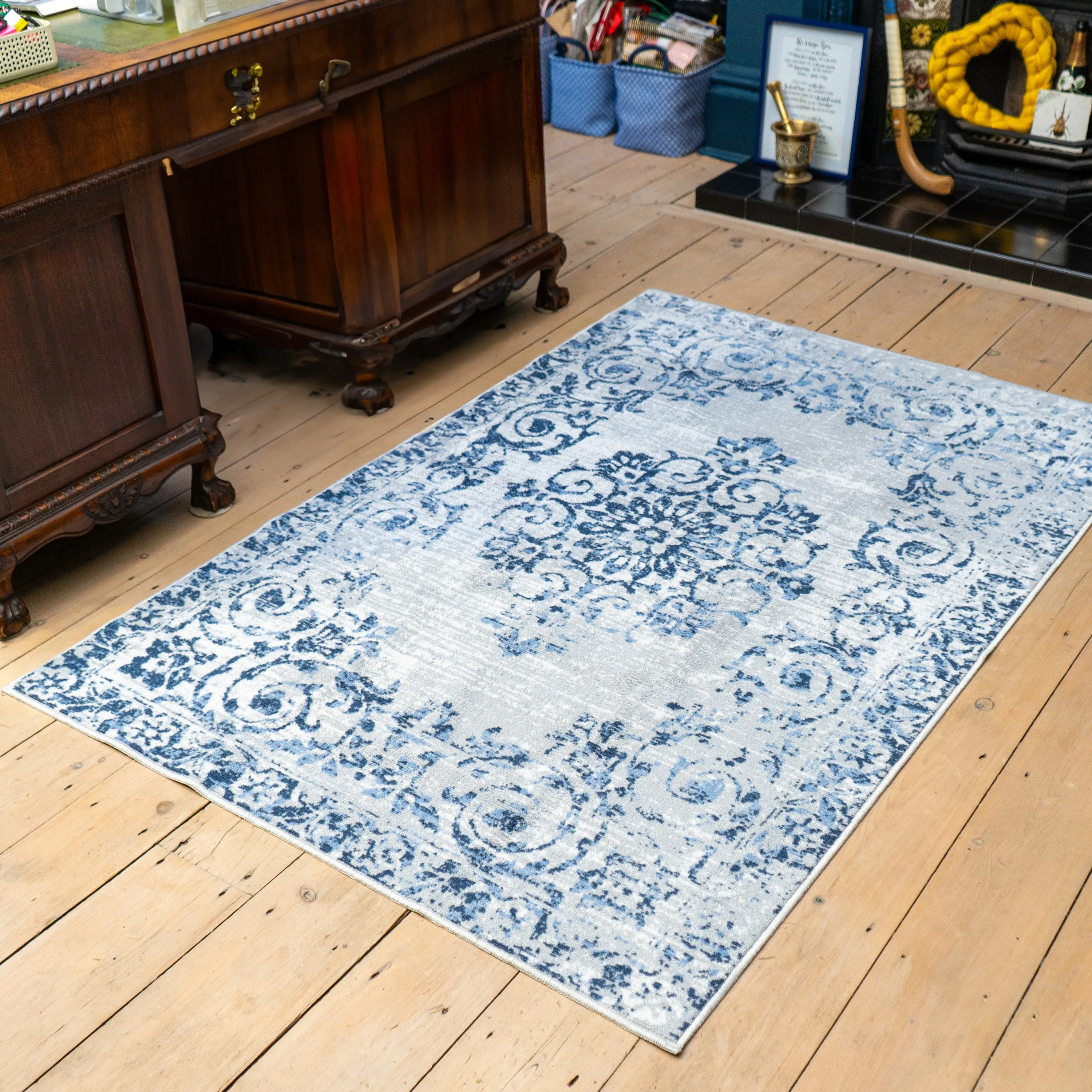 D&D Faraday Washable Rug - Blue