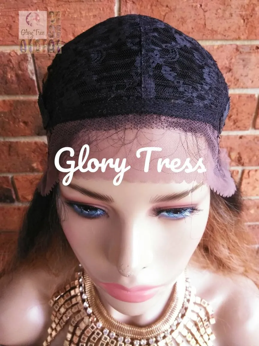 Deep Wavy Lace Front Wig, Ombre wig, Wavy Auburn Wig, African American Wig, READY To SHIP // SHEBA
