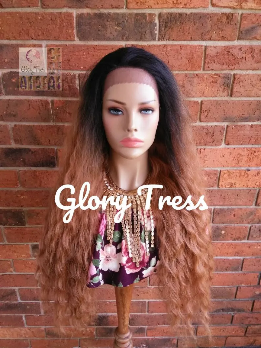 Deep Wavy Lace Front Wig, Ombre wig, Wavy Auburn Wig, African American Wig, READY To SHIP // SHEBA