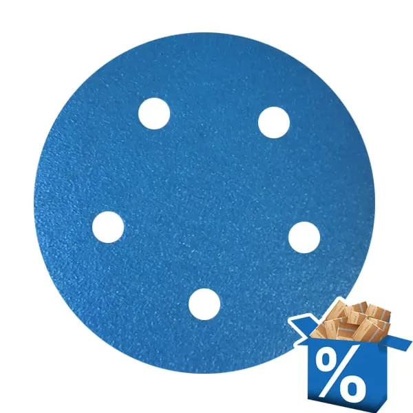 Deerfos SA331 Film Sanding Disc Wet & Dry 5 holes, 5", Pack of 10