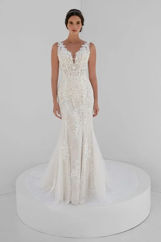 Demetrios Size 10 T204 Ivory/Sheer Bridal Separates