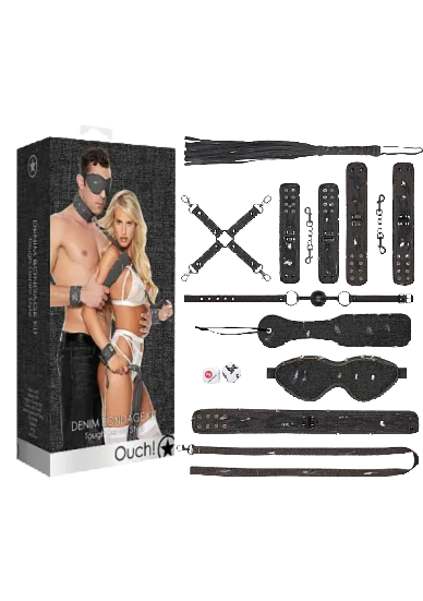 Denim Bondage Kit - Tough Denim Style - Black