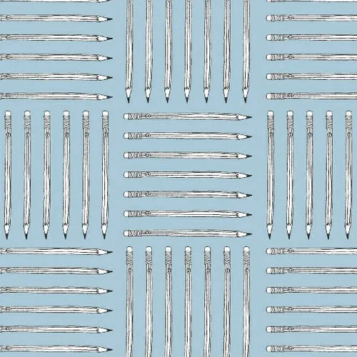 Desk Job Pencils on Blue by Windham Fabrics
