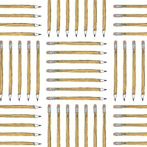Desk Job Pencils on White by Windham Fabrics