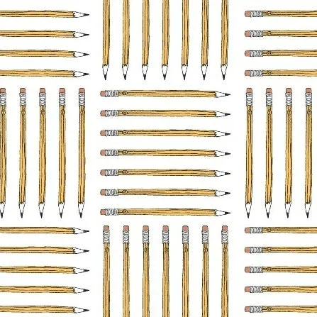 Desk Job Pencils on White by Windham Fabrics