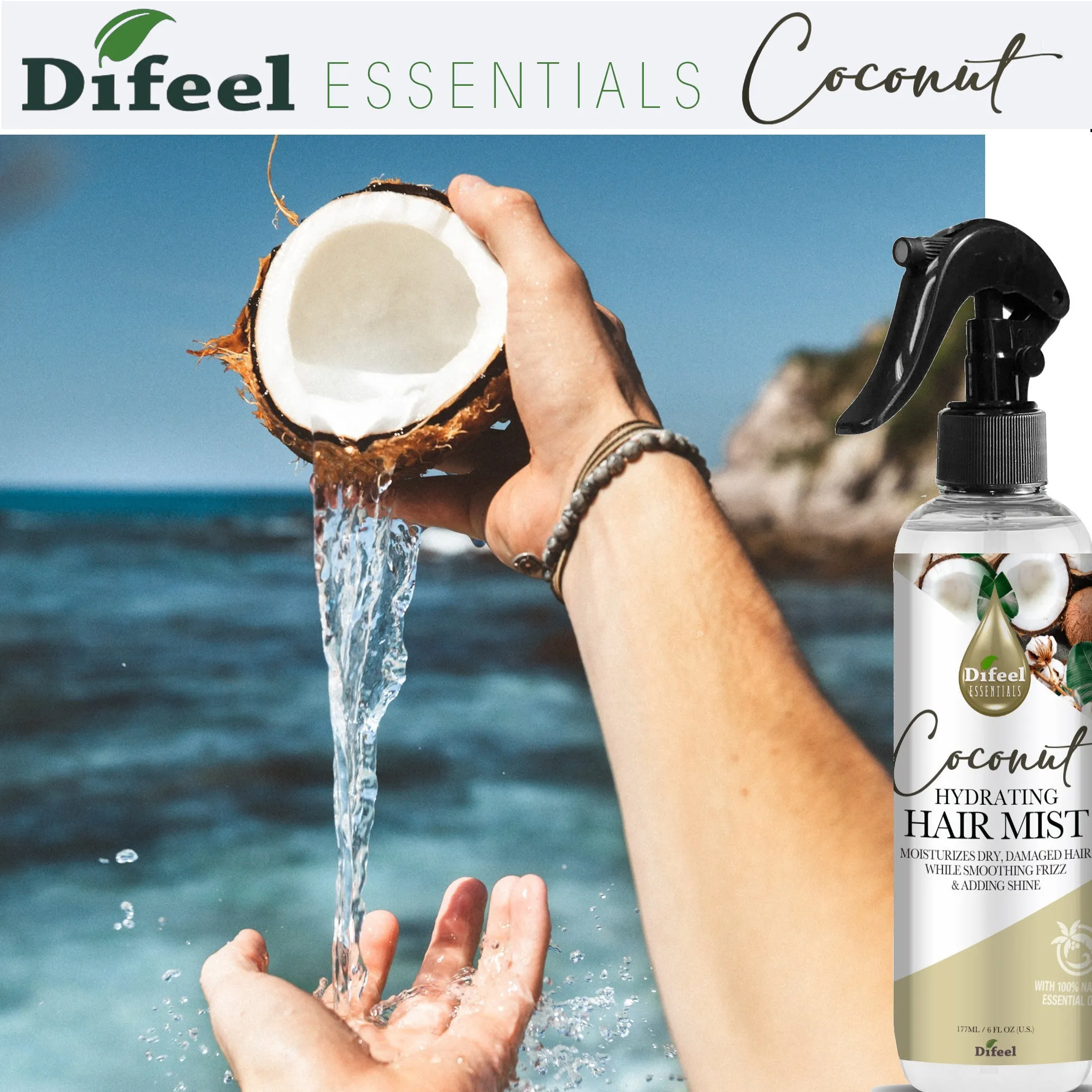 Difeel Essentials Hydrating Coconut - Hair Mist 6 oz.