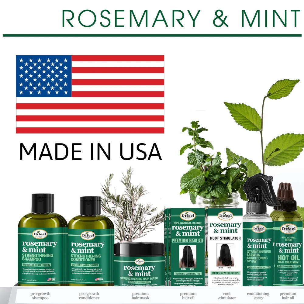 Difeel Rosemary and Mint Strengthening Leave-In Conditioning Spray with Biotin 6 oz.