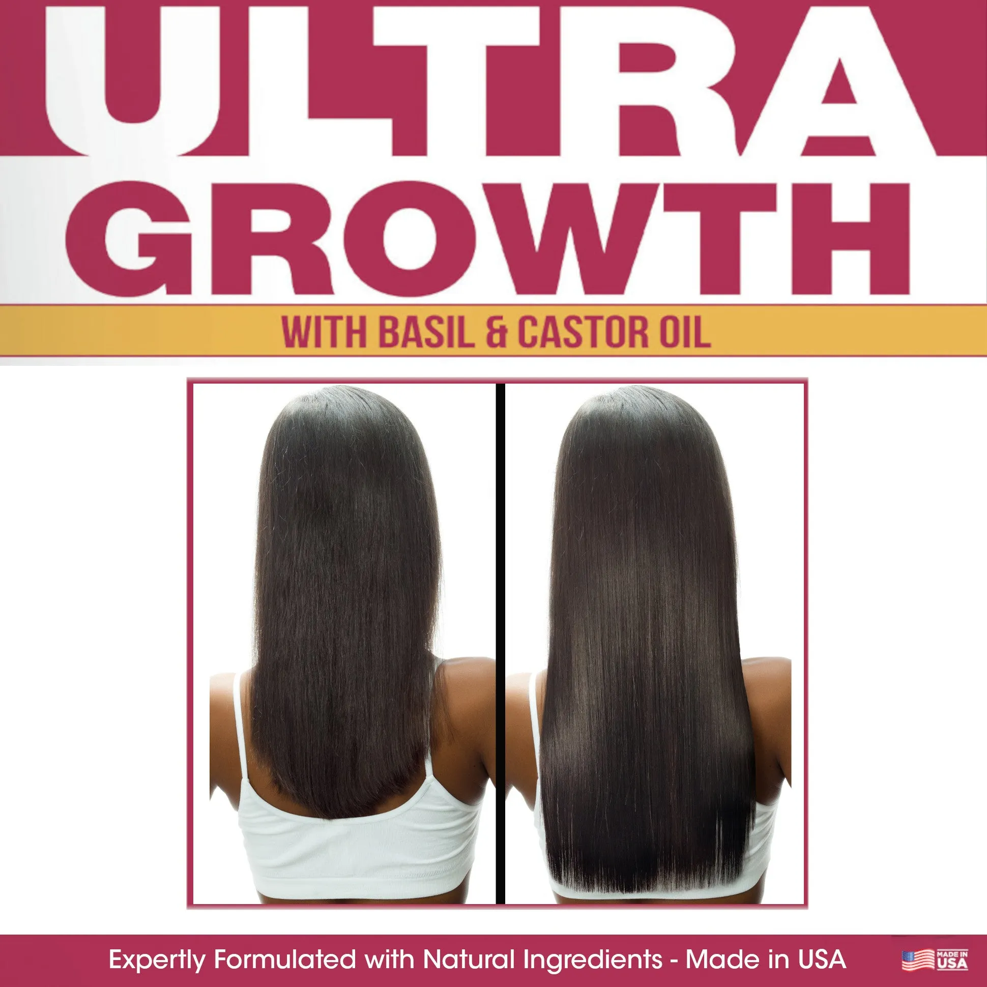 Difeel Ultra Growth Basil & Castor Hair Oil Leave in Conditioning Spray 8 oz. Larger Bottle