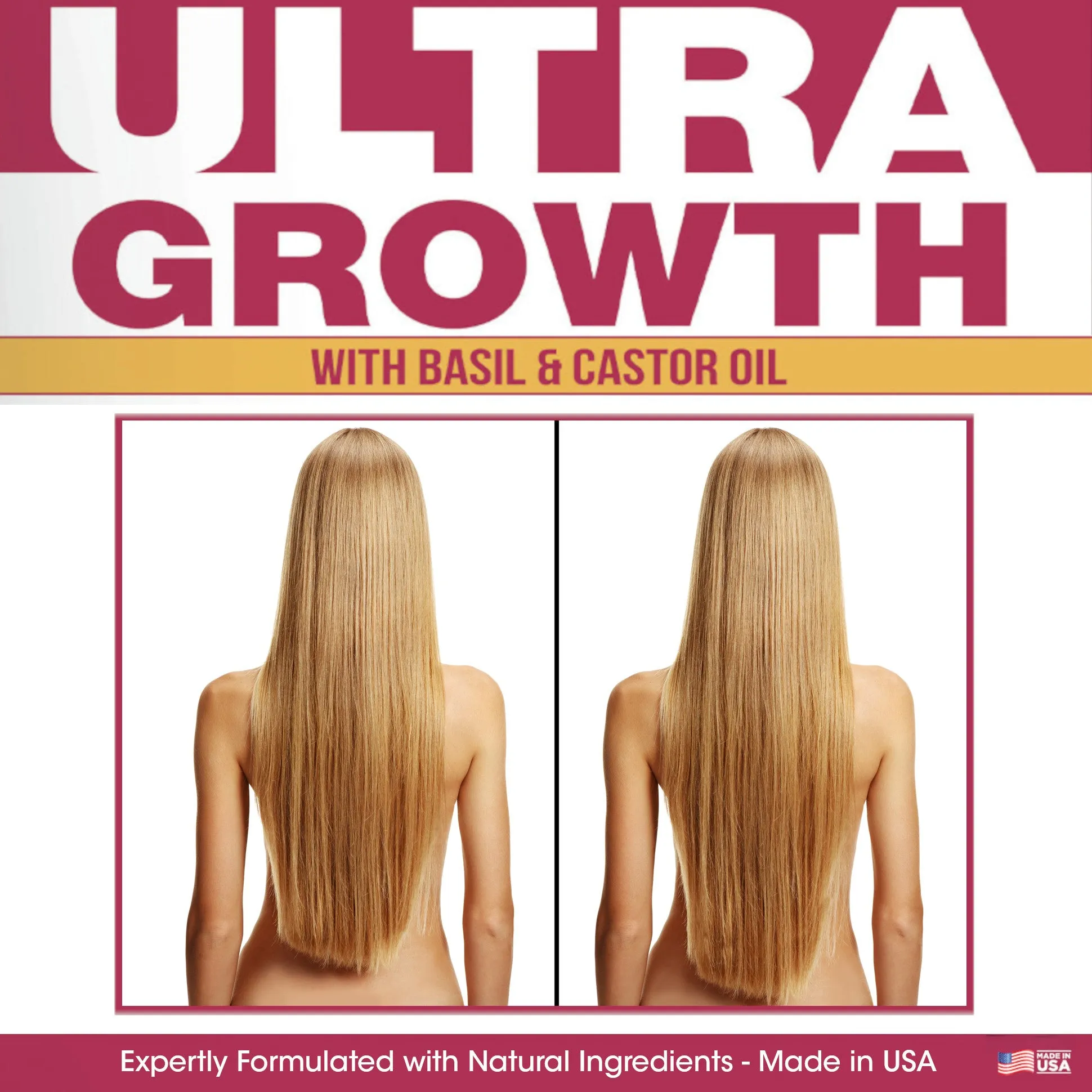 Difeel Ultra Growth Basil & Castor Hair Oil Leave in Conditioning Spray 8 oz. Larger Bottle