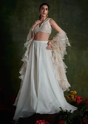 Dirty Ivory Organza Skirt Set