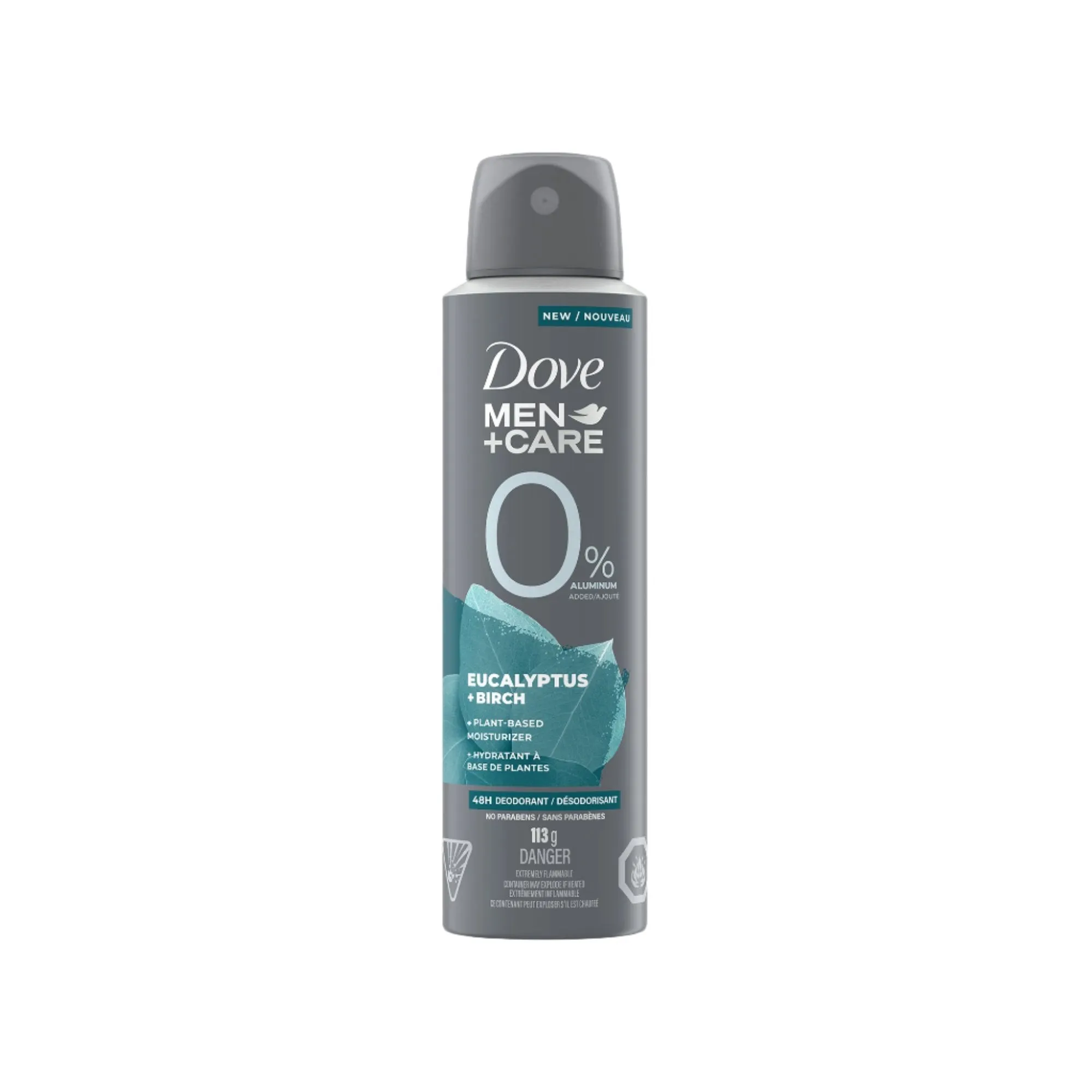 Dove Men Care 0% Aluminum Eucalyptus   Birch Deodorant Dry Spray