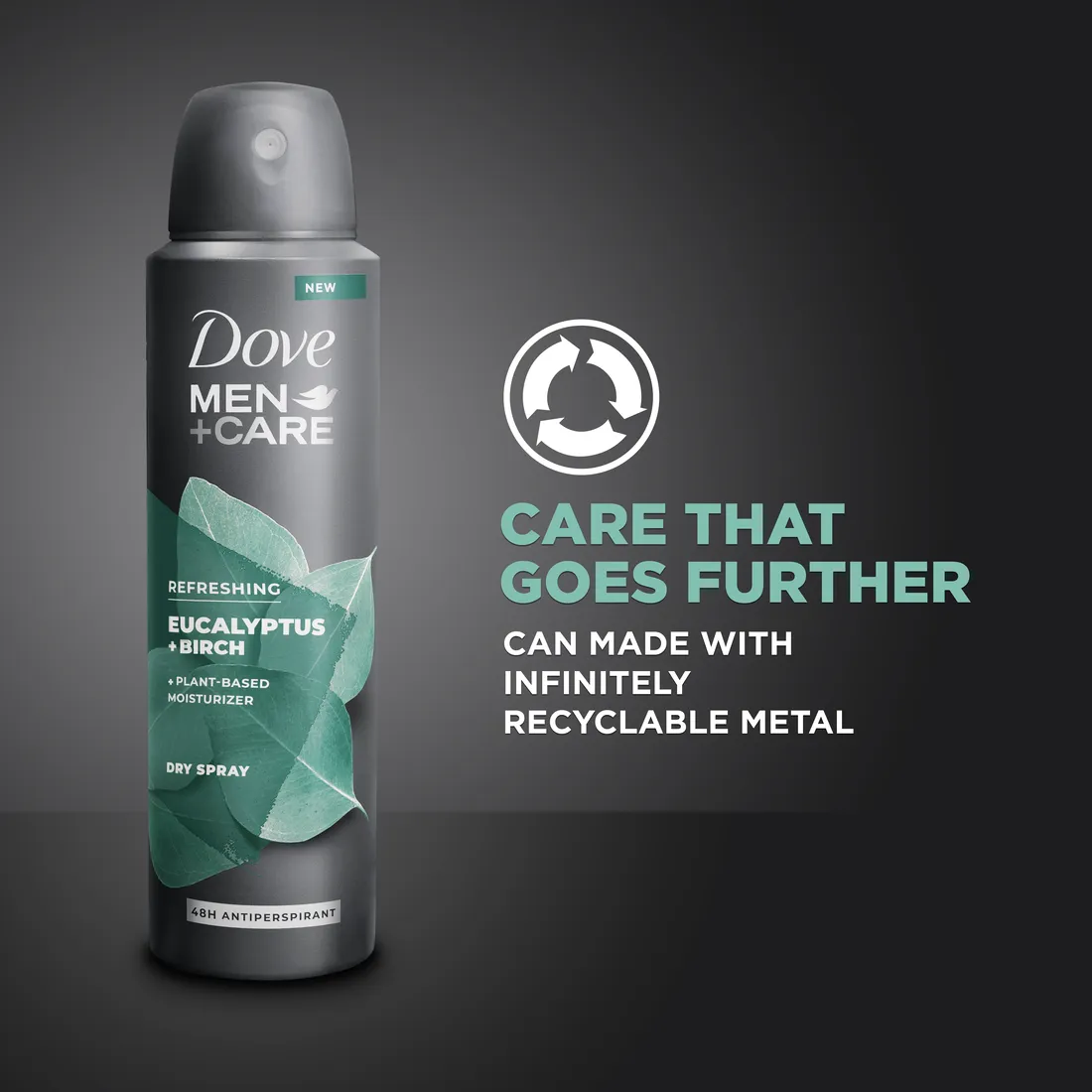 Dove Men Care 0% Aluminum Eucalyptus   Birch Deodorant Dry Spray
