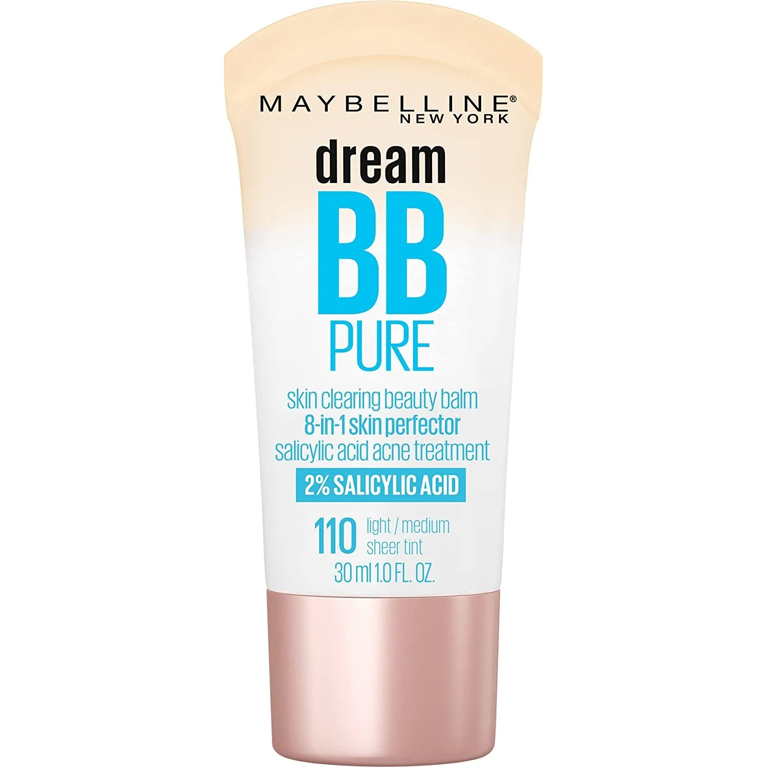 Dream Pure Skin Clearing BB Cream, 8-In-1 Skin Perfecting Beauty Balm with 2% Salicylic Acid, Sheer Tint Coverage, Oil-Free, Medium, 1 Count