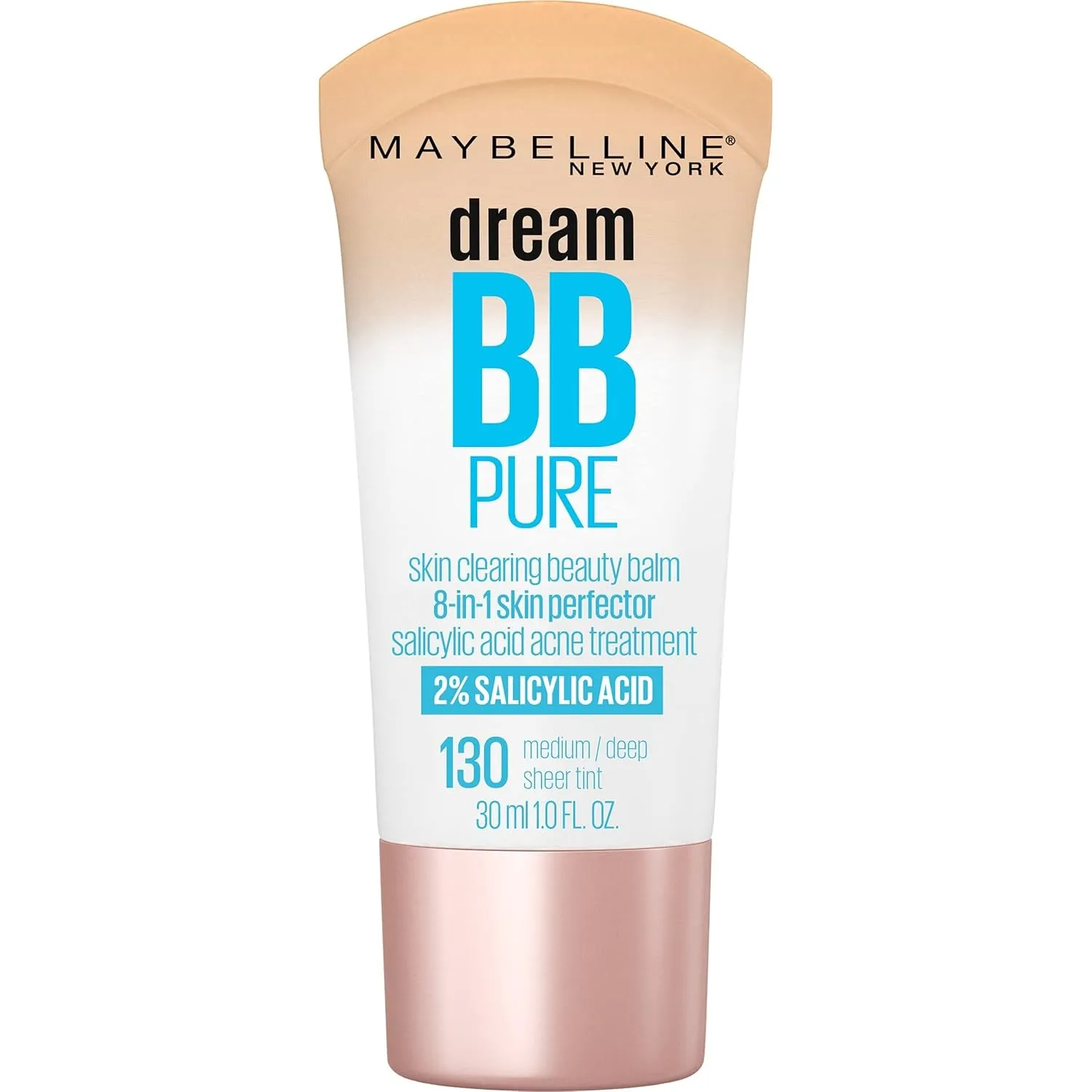 Dream Pure Skin Clearing BB Cream, 8-In-1 Skin Perfecting Beauty Balm with 2% Salicylic Acid, Sheer Tint Coverage, Oil-Free, Medium, 1 Count