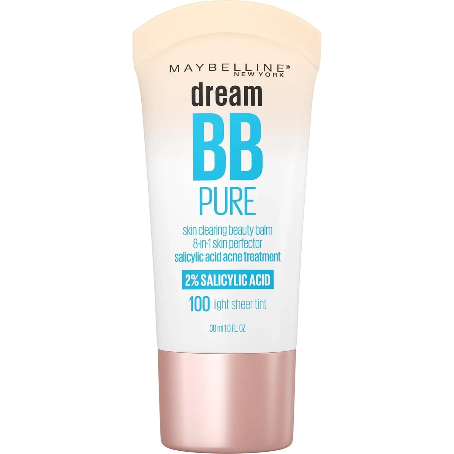 Dream Pure Skin Clearing BB Cream, 8-In-1 Skin Perfecting Beauty Balm with 2% Salicylic Acid, Sheer Tint Coverage, Oil-Free, Medium, 1 Count