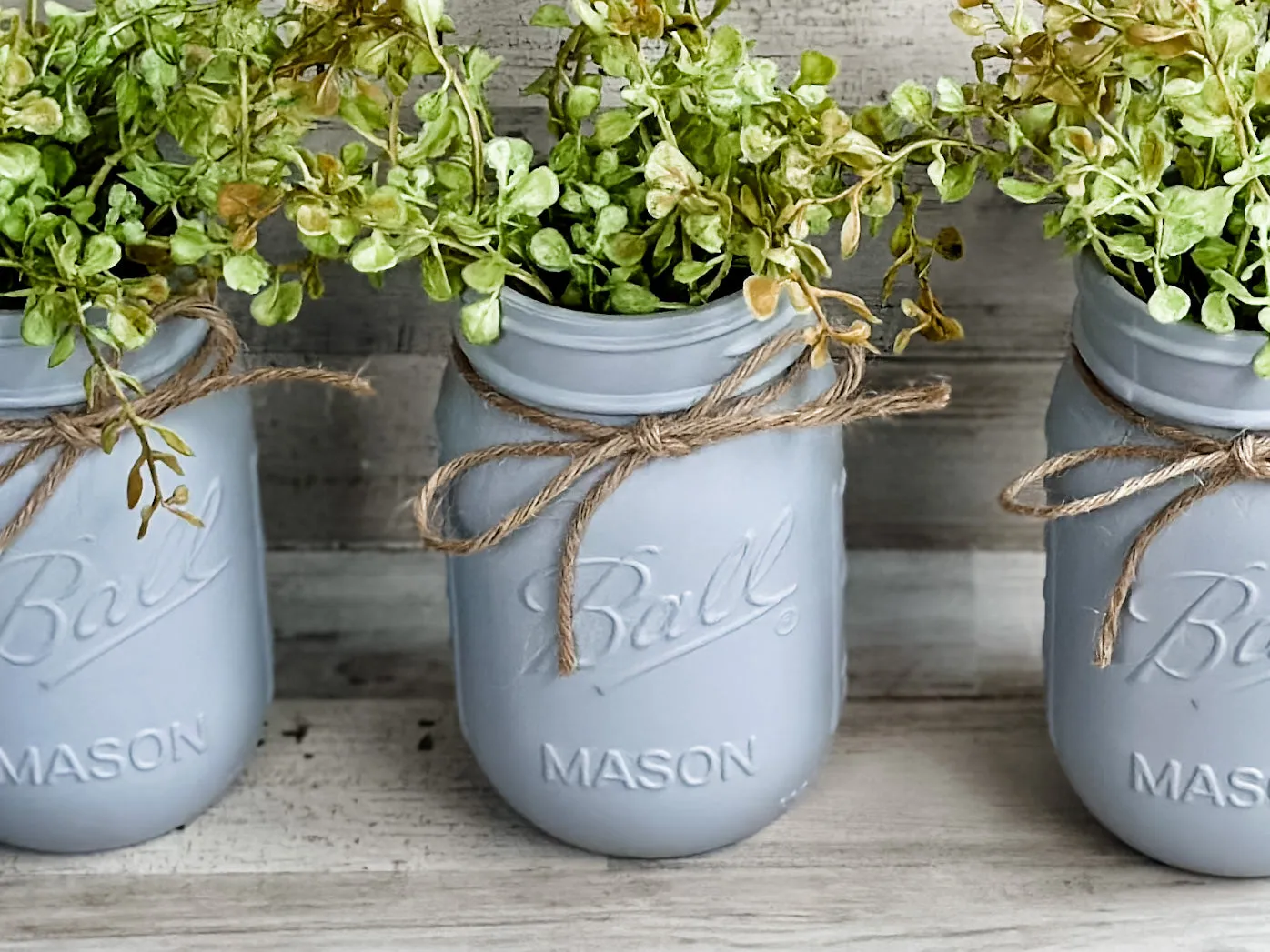 Driftwood coastal gray mason jar set