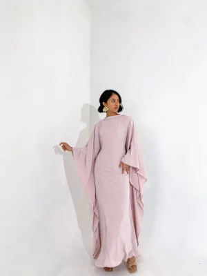 Dusty Pink Plissé Kaftan Dress | Adjustable Fit