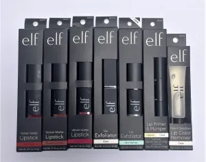 e.l.f "MATTE LIPSTICK, LIP EXFOLIATOR, LIP COLOR REMOVER AND LIP PRIMER & PLUMP