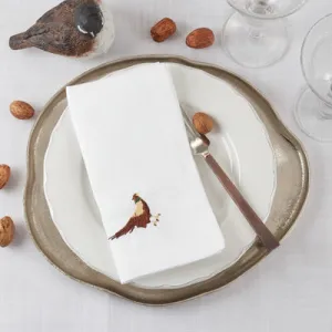 Embroidered Pheasant Napkin 20"