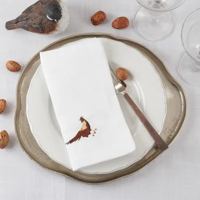 Embroidered Pheasant Napkin 20"