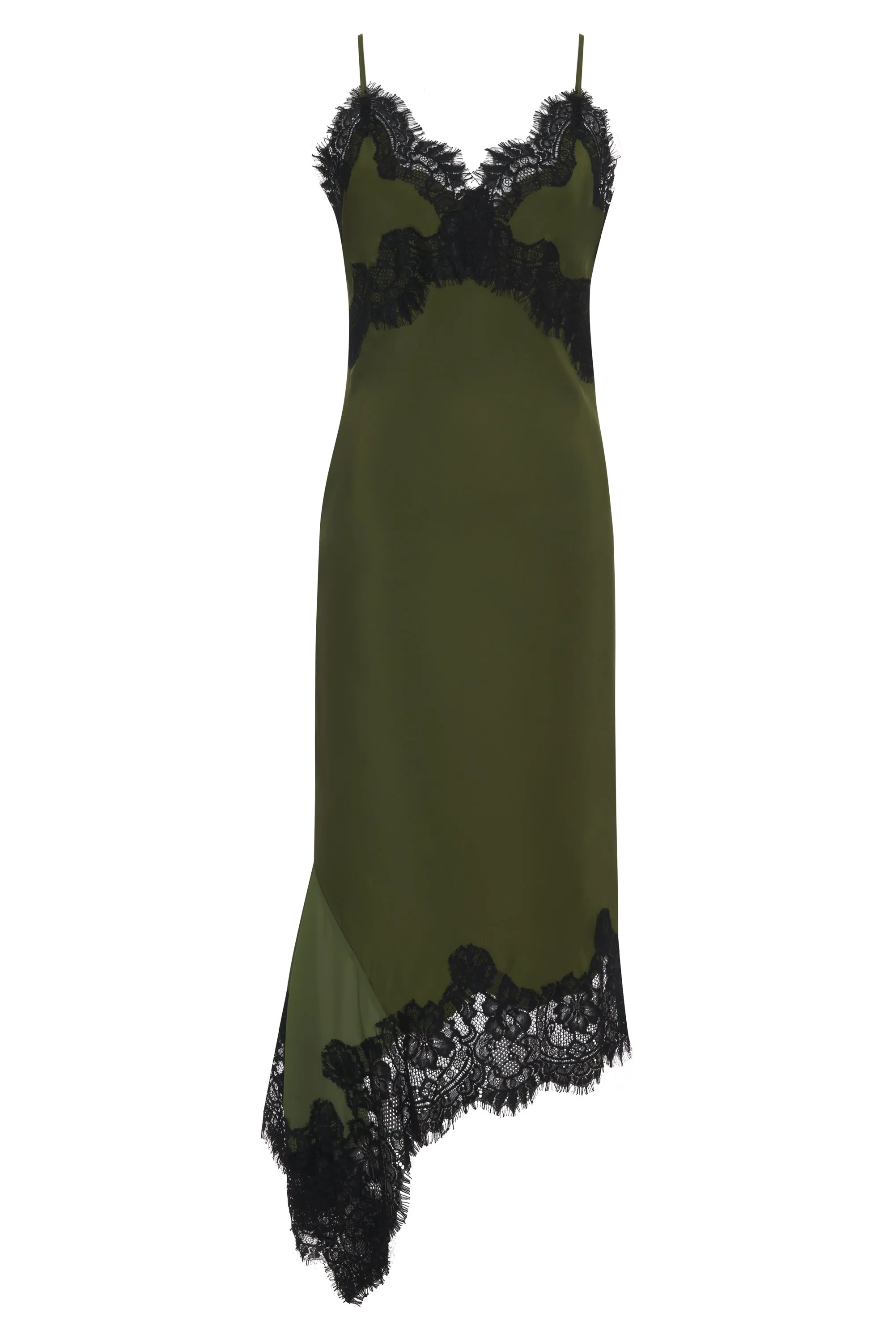 Emma Sheer Bottom Slip Dress Sage Green